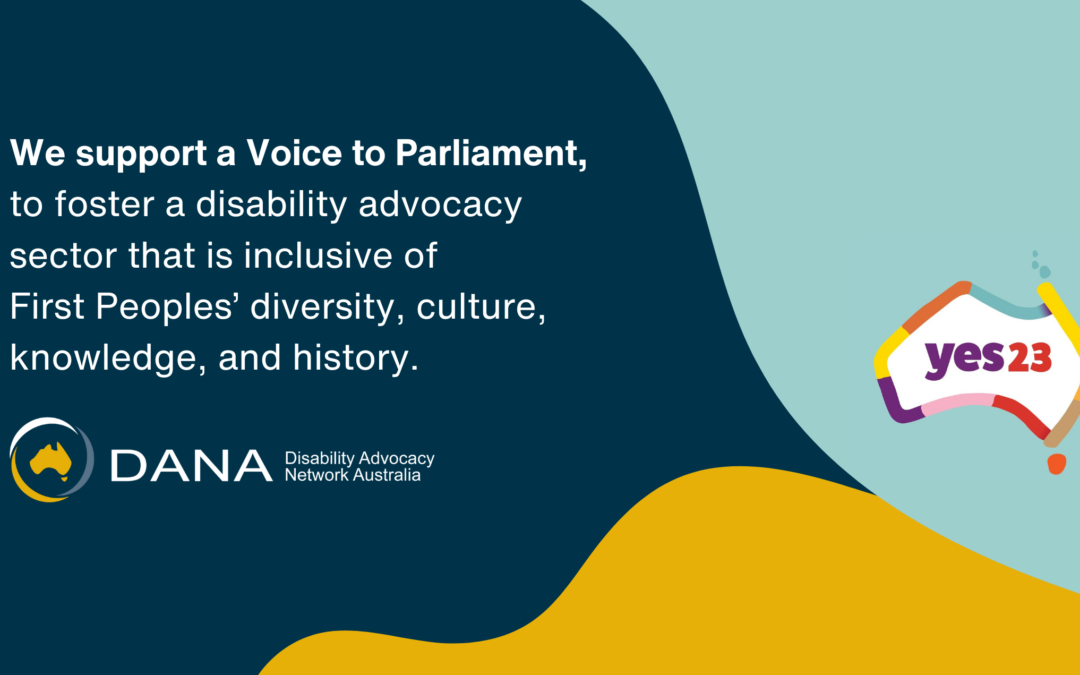 A blue and yellow background with the words support voice to parliament.